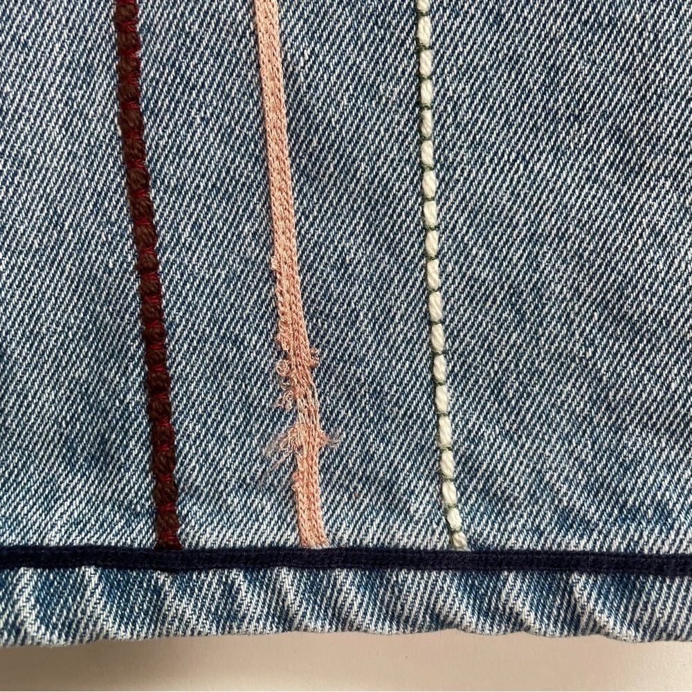 STILL HERE embroidered straight leg high waisted jeans - Picture 7 of 13